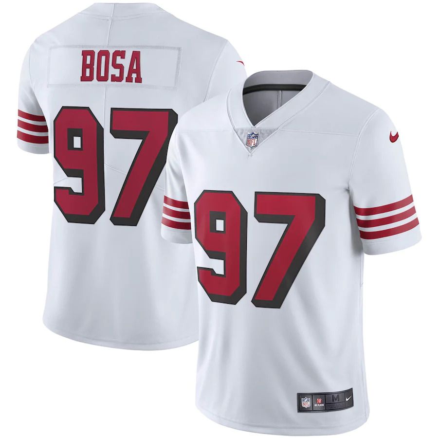 Men San Francisco 49ers #97 Nick Bosa Nike White Vapor Untouchable Color Rush Limited Player NFL Jersey